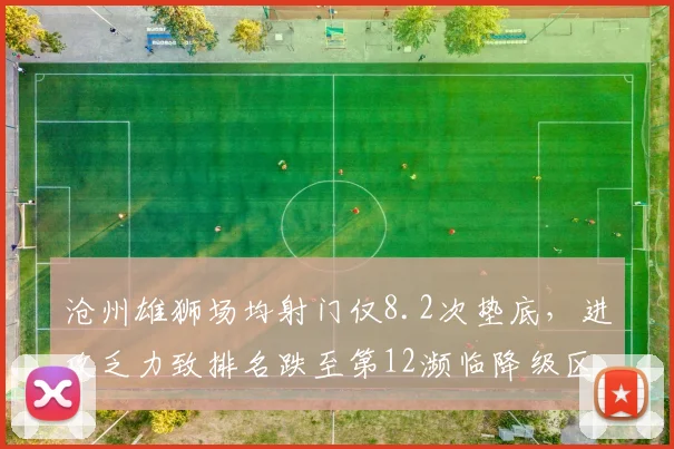 沧州雄狮场均射门仅8.2次垫底，进攻乏力致排名跌至第12濒临降级区